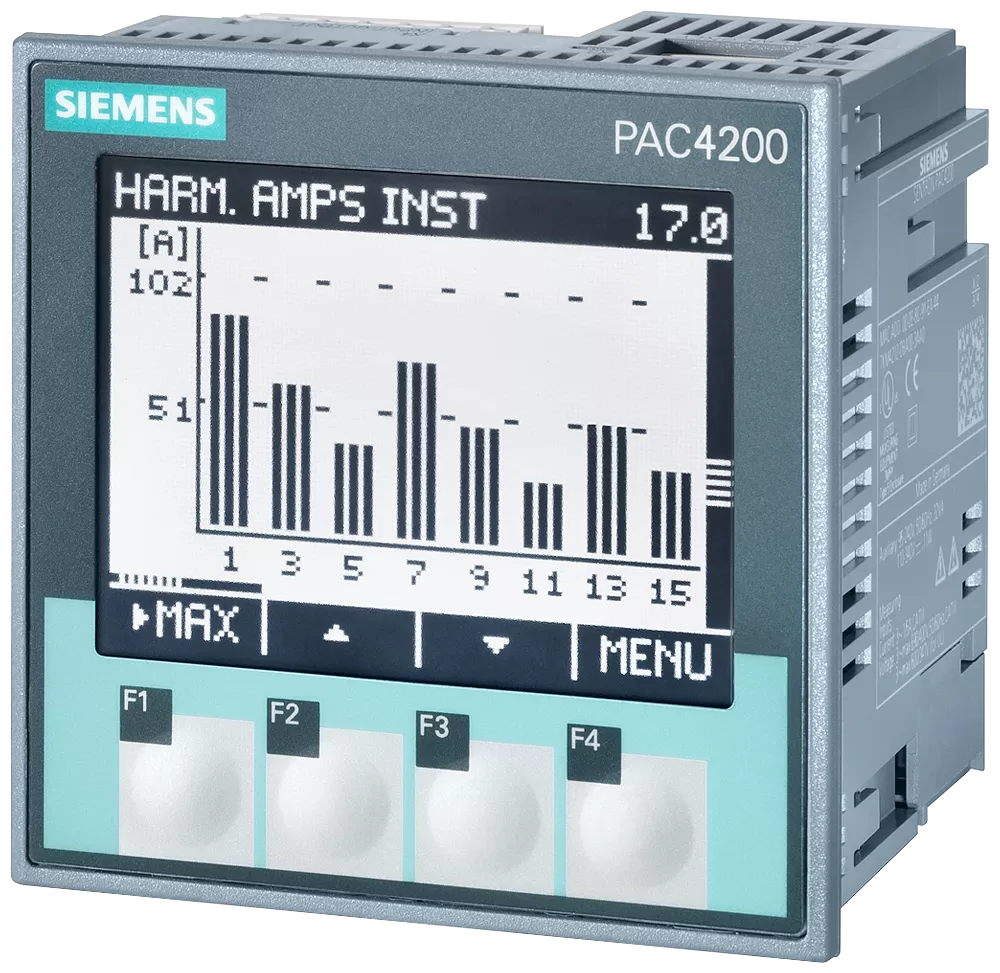 Siemens SENTRON Messgerät 7KM PAC4200, Fronteinbau, 690/400 V, 5 A, 95-240 V AC/110-3... 7KM42120BA002AA0