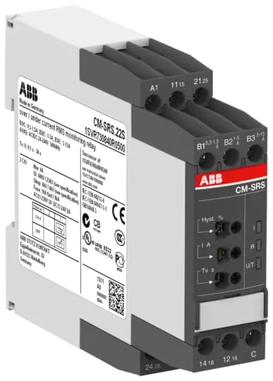 ABB CM-SRS.21S Stromüberwachungsrelais 2We, B-C=3mA-1A RMS, 110-130VAC 1SVR730841R0400