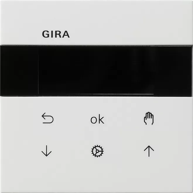 Gira S3000 Jal.- + Schaltuhr Display Flächenschalter Reinweiß 5366112