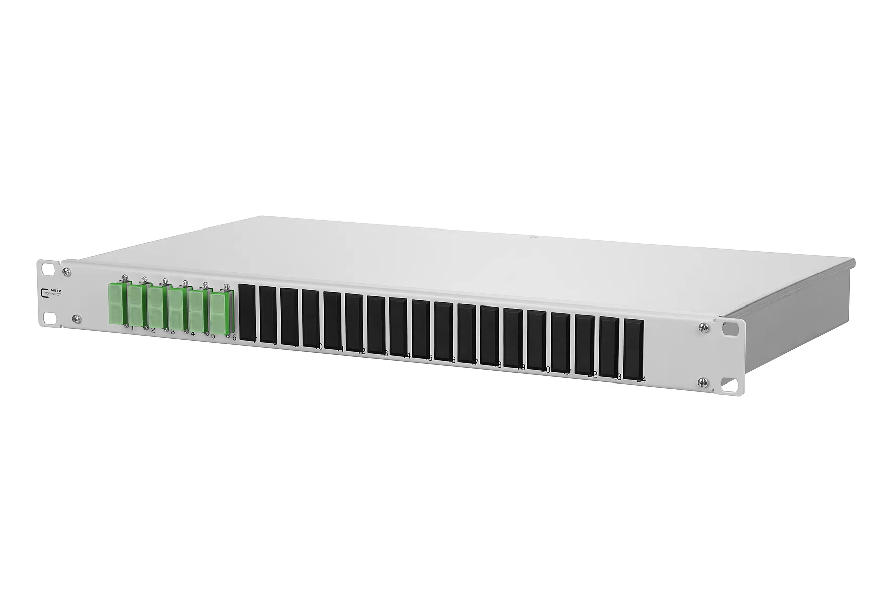 Metz Connect OpDAT fix Patchfeld VIK 6xSC-D APC (grün), OS2, grau 150250F206-E