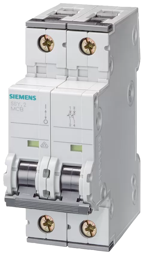 Siemens Leitungsschutzschalter 400V 10kA, 2-polig, C, 0,5A, T=70mm 5SY42057