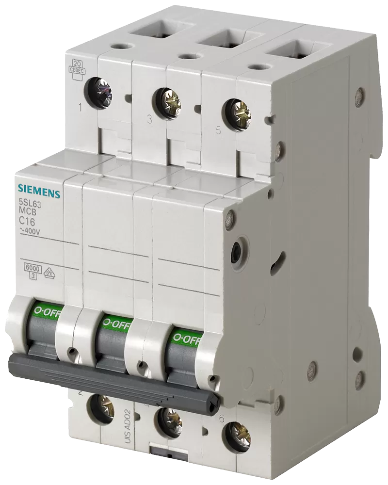 Siemens Leitungsschutzschalter 400V 6kA, 3-polig, B, 6A 5SL63066