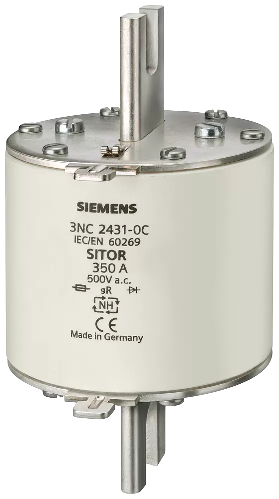 Siemens SITOR-Sicherungseinsatz, mit geschlitzten Messerkontakten, NH3, In: 350 A, gR 3NC84310C
