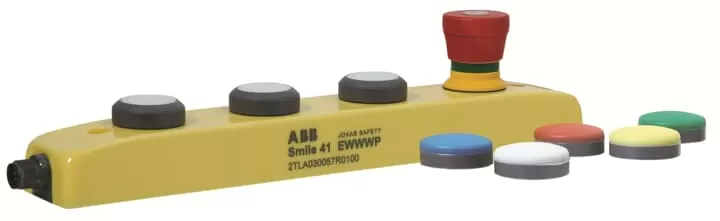 ABB SMILE 41 EWWWP Drucktastenleiste mit 3 Tastern, einem Not-Aus-Taster und 2TLA030057R0100