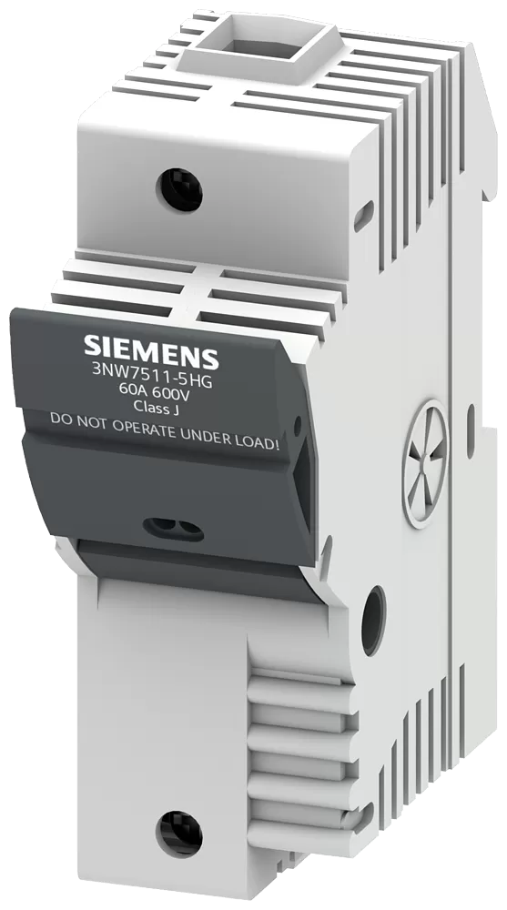 Siemens SENTRON, Sicherungshalter, Class J, 1-polig, In: 60 A, Un AC: 600 V, Montage ... 3NW75115HG