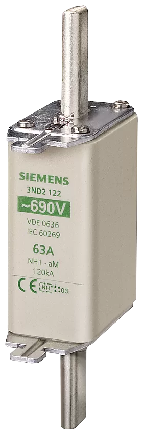 Siemens NH-Sicherungseinsatz, NH1, In: 160 A, aM, Un AC: 690 V, Stirnkennmelder 3ND2136