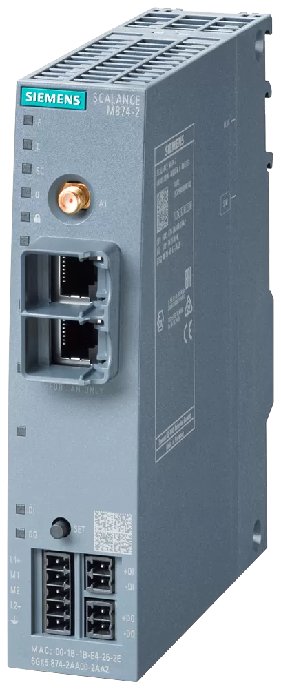 Siemens SCALANCE M874-2, 2.5G-Router (Ethernet2.5G), VPN, Firewall, NAT 6GK58742AA002AA2