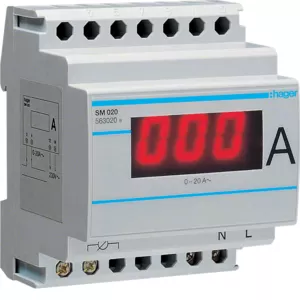 Hager Digitales Amperemeter Direktmessung 0-20 SM020
