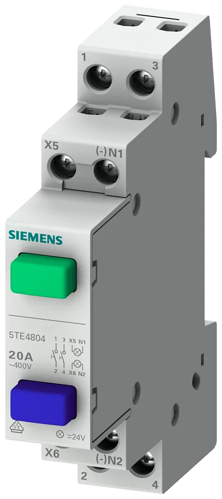 Siemens Taster, 1S/1Ö 20A, 1 Taste gelb ohne Rastfunktion 5TE4807