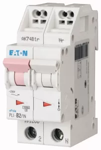 Eaton Leitungsschutzschalter mit Steckklemme, 2 A, 1p+N, Charakteristik: B 101266