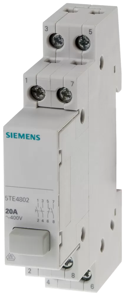 Siemens Taster 3S+1OE, 1 Taste grau, ohne Rastfunktion 5TE4802