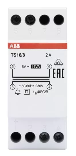 ABB TS16/8 Klingeltransformator 16VA, 8VAC 2CSM228645R0812