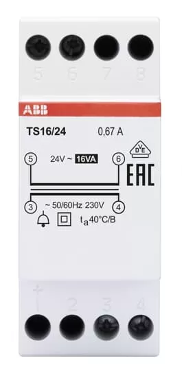 ABB TS16/24 Klingeltransformator 16VA, 24VAC 2CSM228615R0812