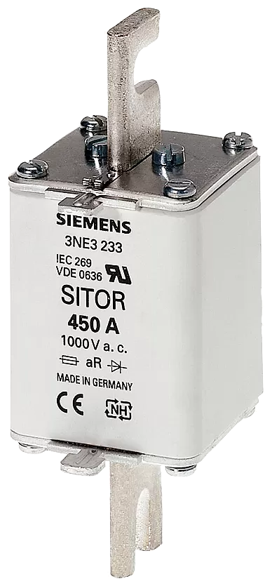 Siemens SITOR-Sicherungseinsatz, mit geschlitzten Messerkontakten, NH1, In: 400 A, aR 3NE32320B