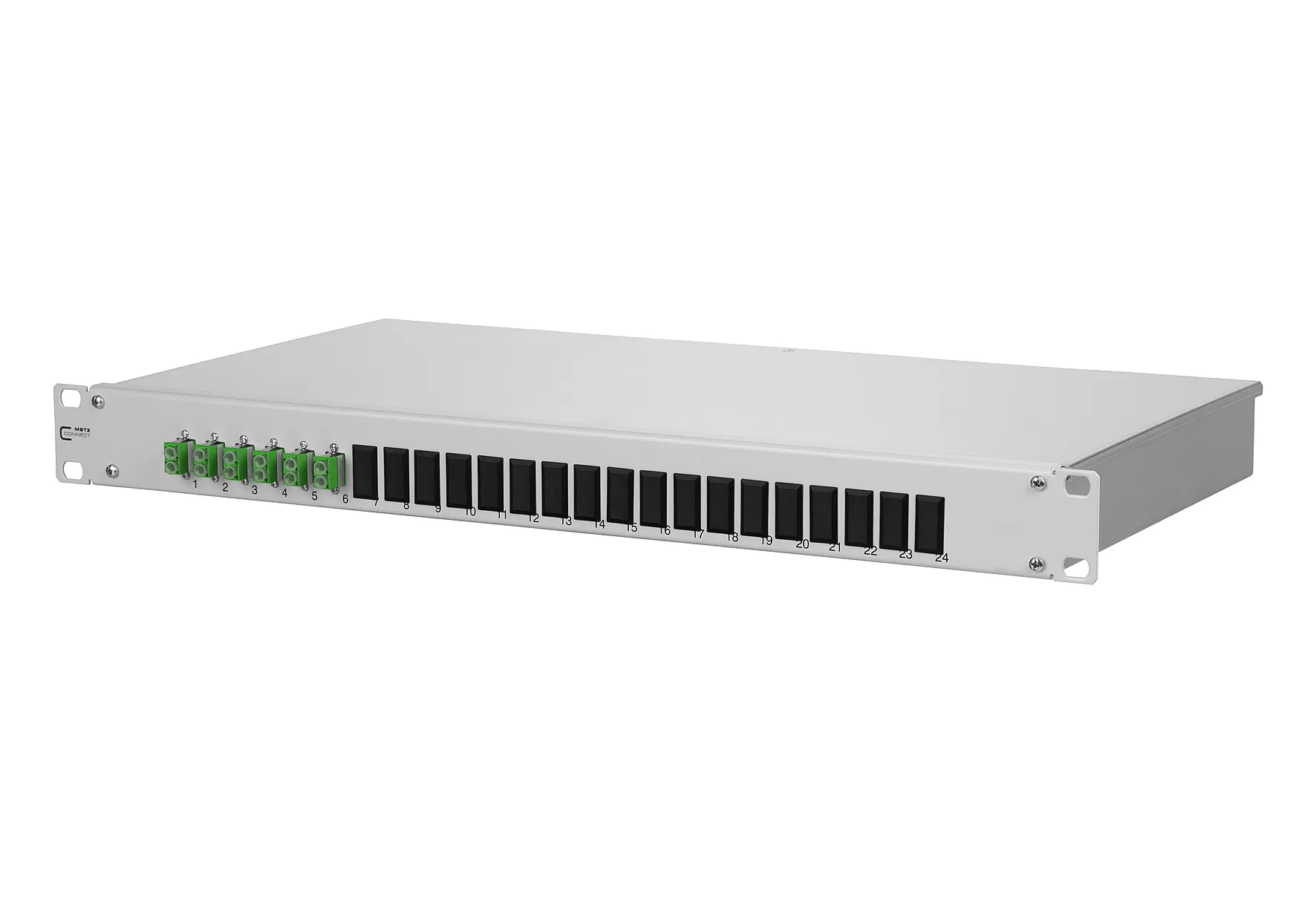Metz Connect OpDAT fix Patchfeld splice 6xLC-D APC (grün), OS2, grau 1502597606-E