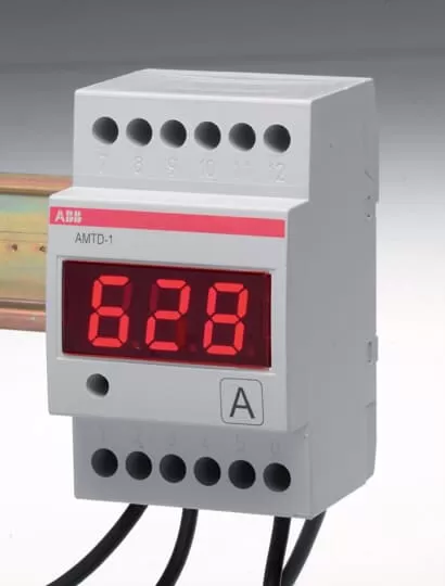 ABB AC Digital-Amperemeter mit Alarmrelais für Hutschienenmontage 2CSM274773R1011
