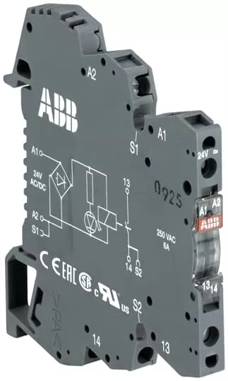 ABB RB121G-24VDC Interface-Relais R600 1We,A1-A2=24VDC,250V/3mA-6A 1SNA645072R0000