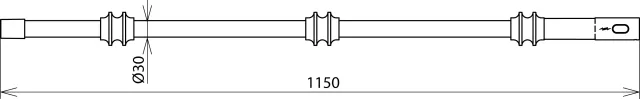 Dehn Isolierteil m. Gewindebuchse M12 u. Steckkupplung D 30mm  L 1150mm 766115