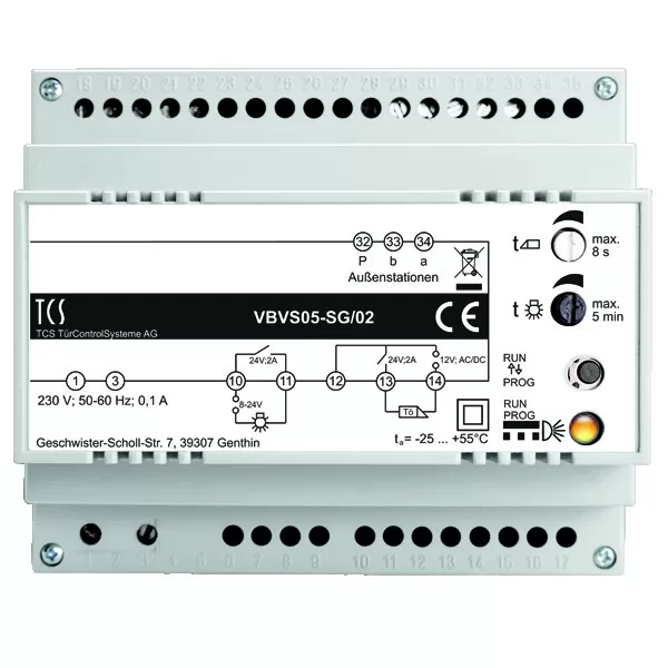 TCS Versorgungs- und Steuergerät VBVS05-SG/02 für Audio- und Video-Anlagen 1Strang, 6 TE VBVS05-SG/02