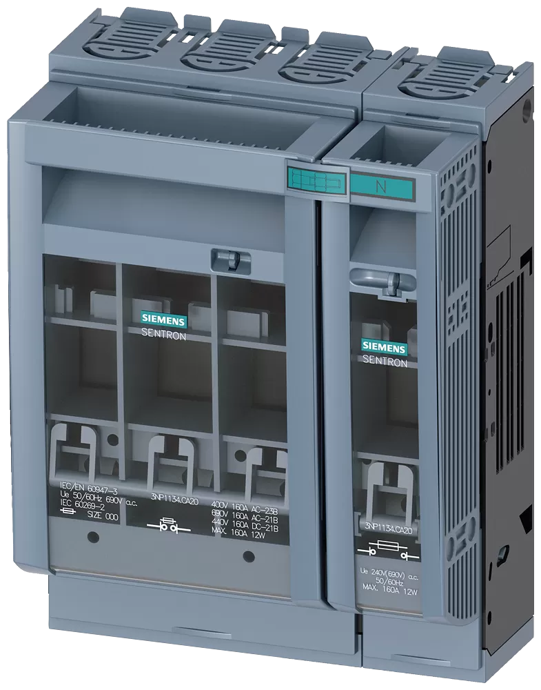 Siemens SENTRON, Sicherungslasttrennschalter 3NP1, 4-polig, NH00, 160 A 3NP11341CA20