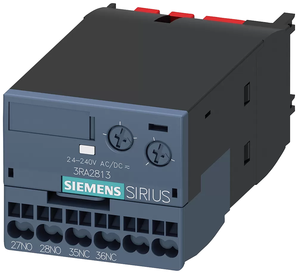 Siemens Hilfsschalter, elektron. verzögert, ansprechverz. Relais 1Ö+1S 3RA28132FW10