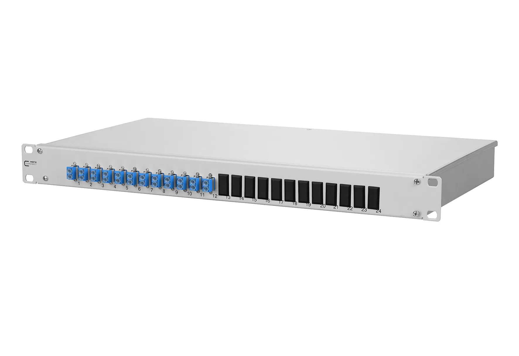 Metz Connect OpDAT fix Patchfeld splice 12xLC-D (blau), OS2, grau 1502597412-E