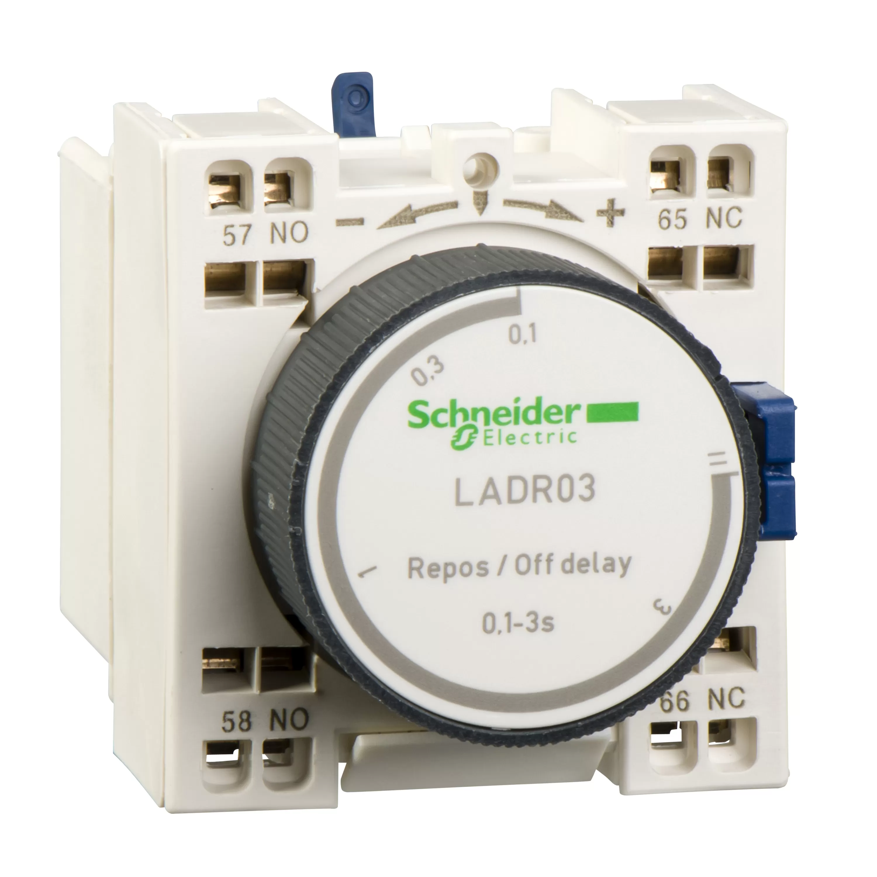 Schneider Electric Zeitblock, rückfallverzögert, 10,00-180,00s, Federzuganschluss LADR43