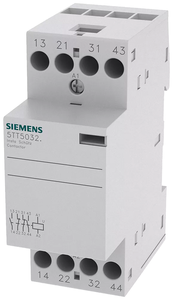 Siemens INSTA-Schütz mit 2 Schließern, und 2Ö Kontakt für AC 230V, 400V 25A 5TT50322