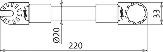 Dehn Isolierstangenverlängerung L 220mm mit Zahnkupplung für Inspektionskamera 785311