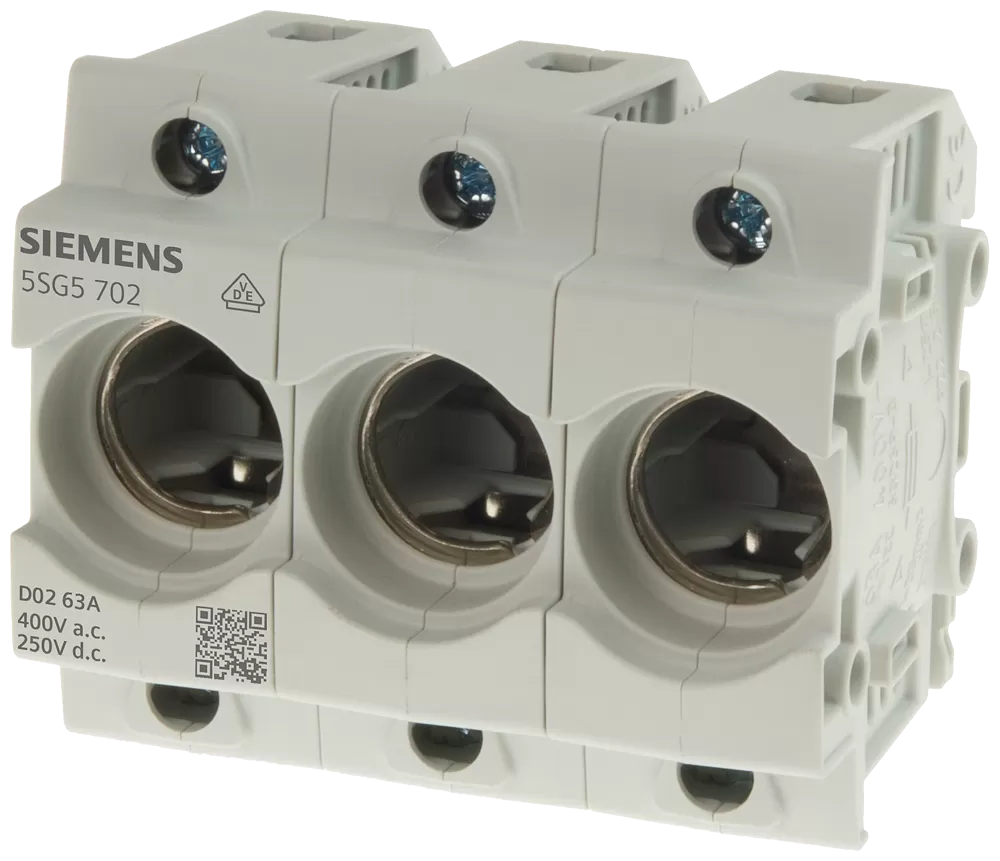 Siemens NEOZED, Sicherungssockel, D01, 3-polig, 16 A, Un AC: 400 V, Un DC: 250 V 5SG5302