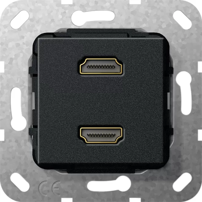 Gira HDMI™ 2f Kpl. Einsatz Schwarz m 567110