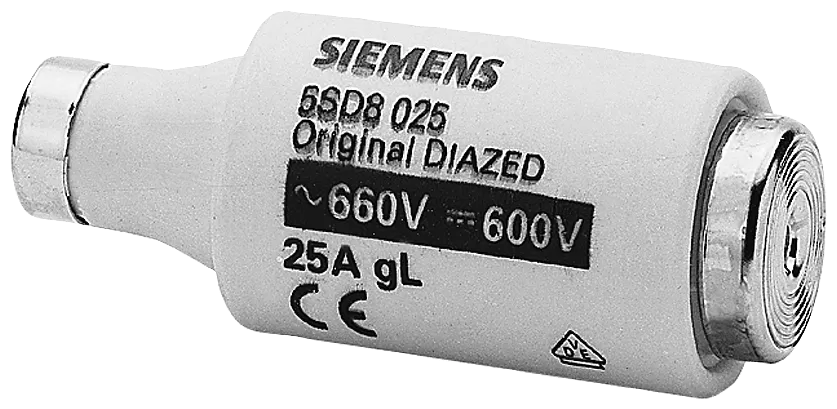 Siemens DIAZED-Sicherungseinsatz 690V für Kabel- und Leitungsschutz Betriebsklasse gG 5SD8025